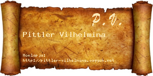 Pittler Vilhelmina névjegykártya